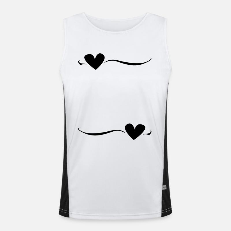 Line Heart Stroke Ornament Men's Functional Contrast Tank Top 