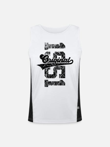 75. GEBURTSTAG ORIGINAL 1951 - Funktionelles Kontrast-Tank Top für Männer  - Weiß/Schwarz - Vorne