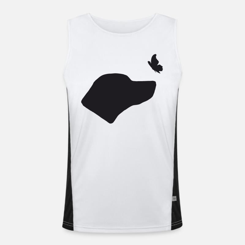 Rhodesian Ridgeback mit Schmetterling Funktionelles Kontrast-Tank Top für Männer 