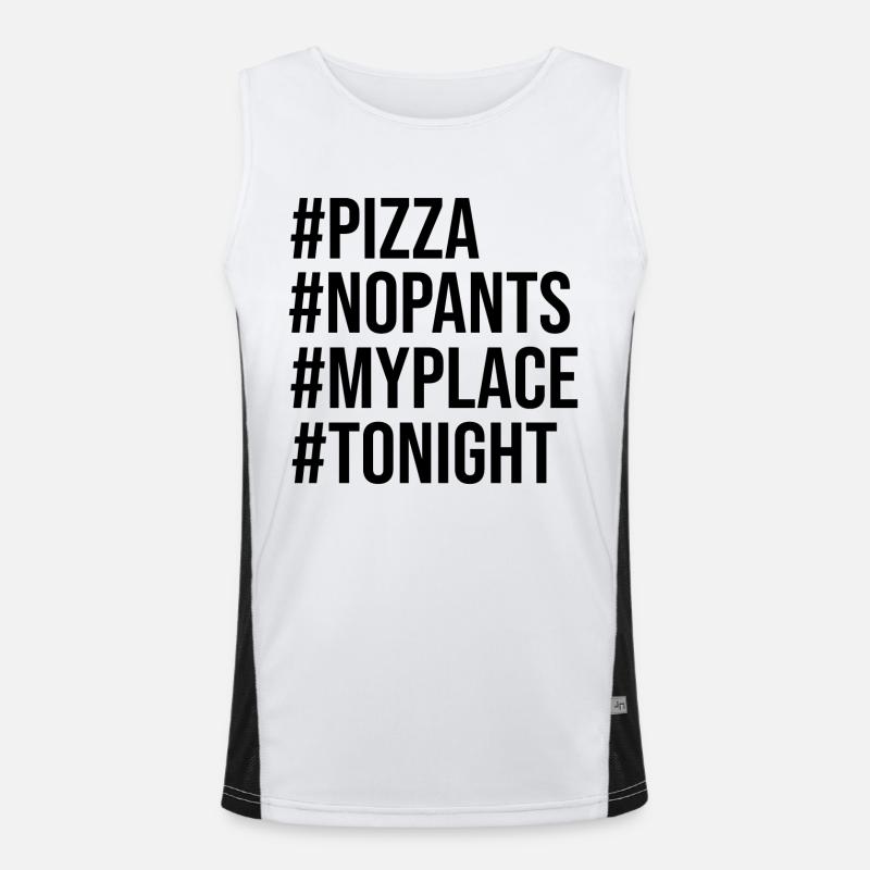 #pizzanight (black) Men's Functional Contrast Tank Top 