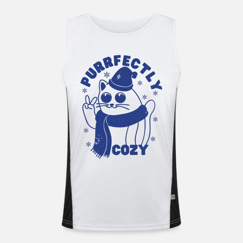 Schnurrend gemütlich Funktionelles Kontrast-Tank Top für Männer 
