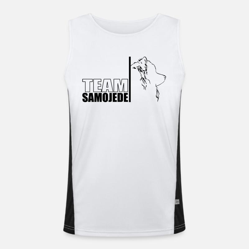 TEAM Samojede Hunde Hund Wilsigns Funktionelles Kontrast-Tank Top für Männer 
