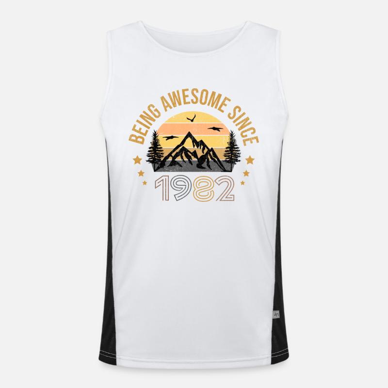 Being Awesome Since 1982 - Gift Idea Men's Functional Contrast Tank Top 