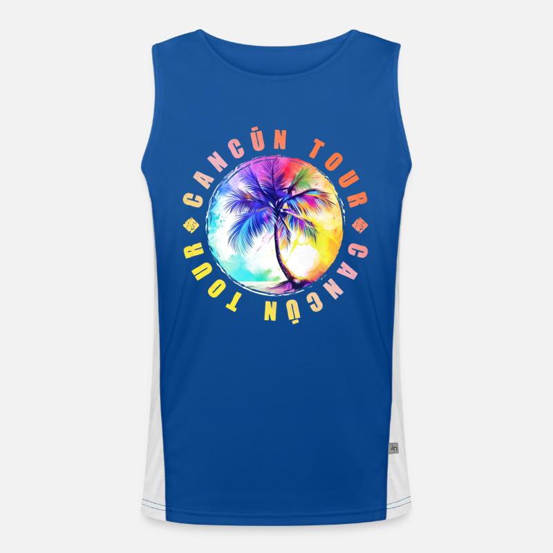Cancun Tour Bunt Funktionelles Kontrast-Tank Top für Männer 