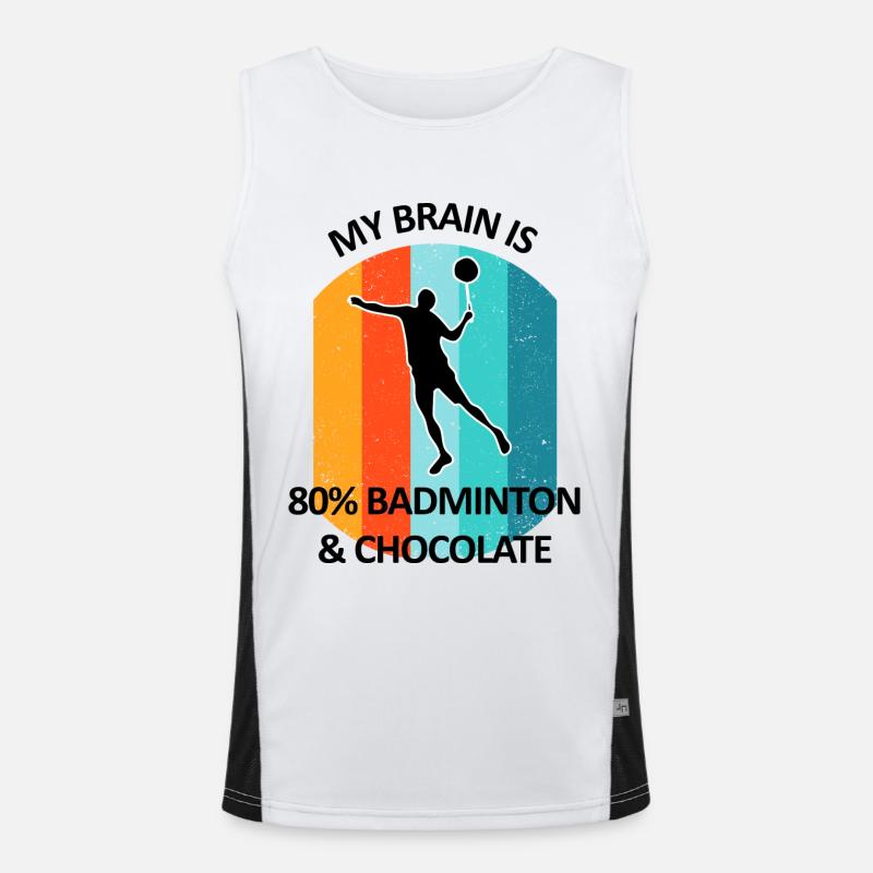 Badminton, Badminton, Badminton, Chocolat Débardeur respirant contrasté Homme 