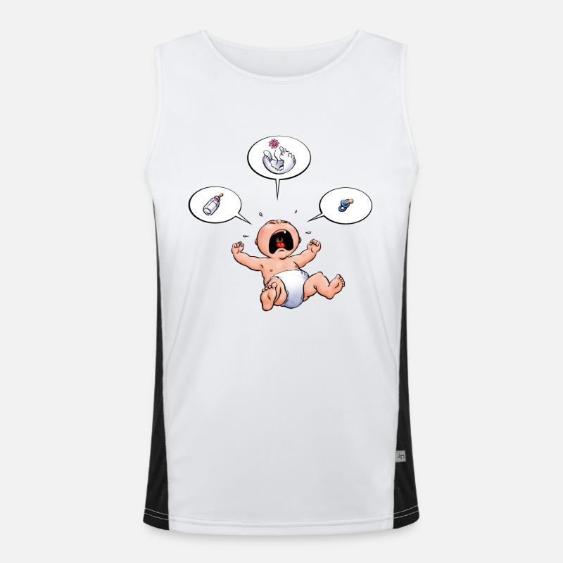 CD - Baby Kreisch Flasche Windel Schnuller Essen - Funktionelles Kontrast-Tank Top für Männer 