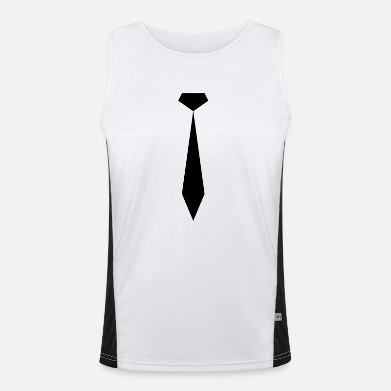 Black Tie - schwarze Krawatte Funktionelles Kontrast-Tank Top für Männer 