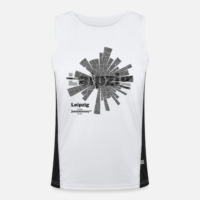 Leipzig Map Men's Functional Contrast Tank Top 