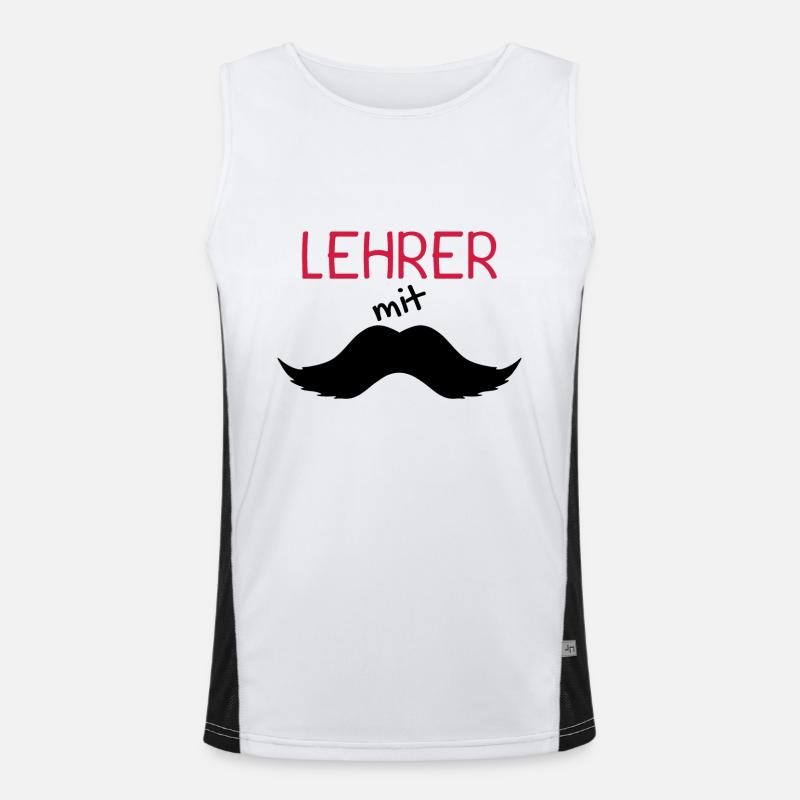 Lehrer mit Schnurrbart Funktionelles Kontrast-Tank Top für Männer 