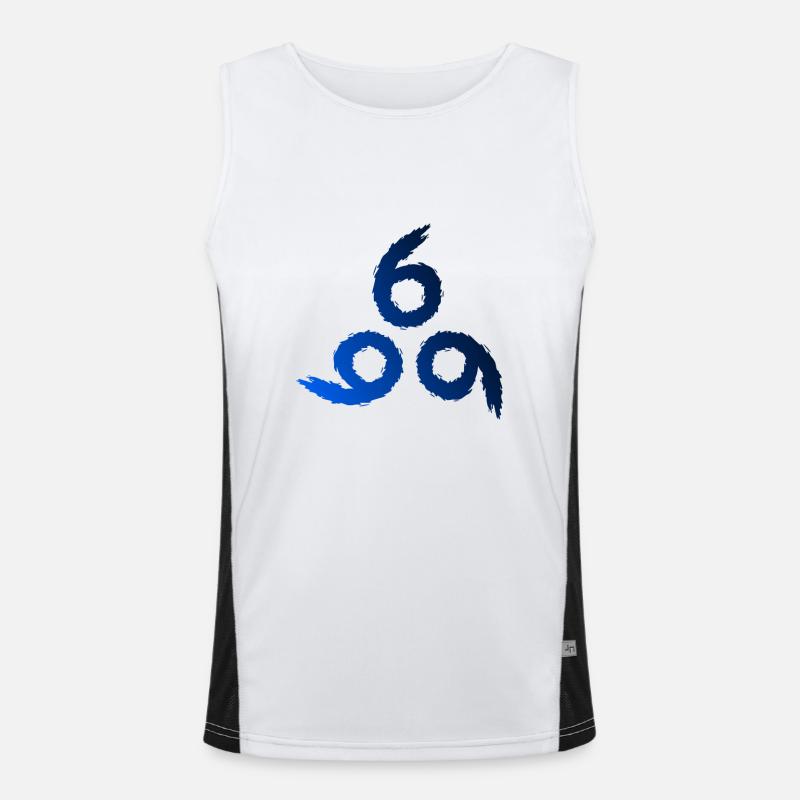 666 Satan symbol - devil - evil - Men's Functional Contrast Tank Top  - white/black