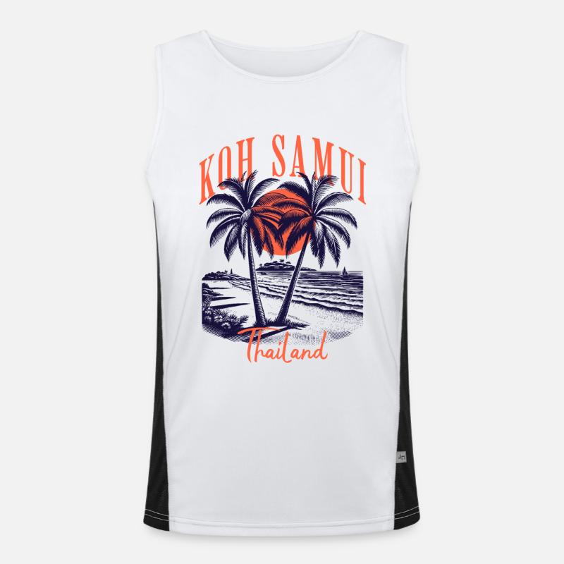 Koh Samui Thailand Beach - Men's Functional Contrast Tank Top  - white/black
