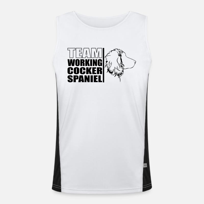 TEAM Working Cocker Spaniel Dogs Dog Wilsigns Men's Functional Contrast Tank Top 