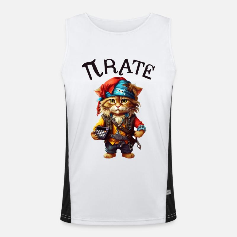 Chat pirate de Pi Day Débardeur respirant contrasté Homme 