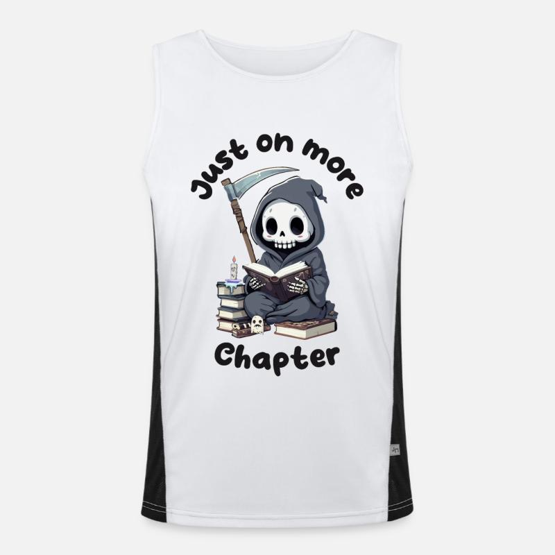 Süßer Sensenmann - Nur Noch Ein Kapitel Halloween Funktionelles Kontrast-Tank Top für Männer 
