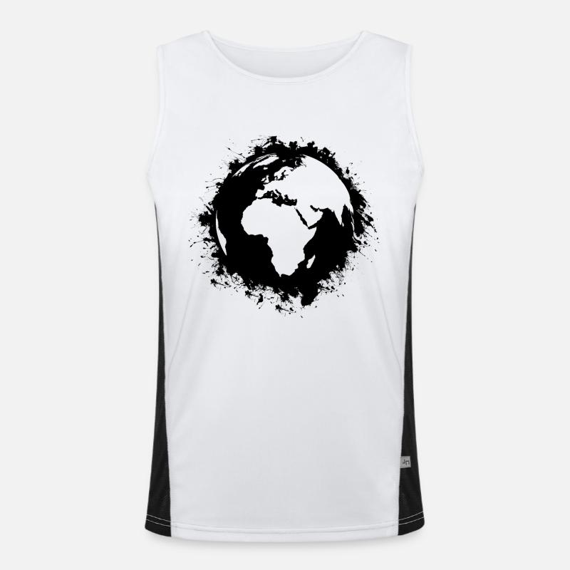 Erde Splatter Funktionelles Kontrast-Tank Top für Männer 