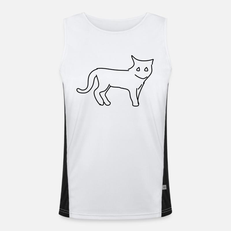 Katze Symbol Haustier Tier Funktionelles Kontrast-Tank Top für Männer 
