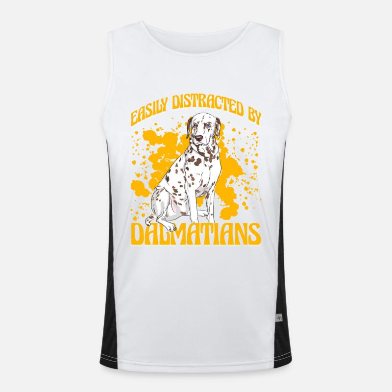 Easily distracted my Dalmatians Funktionelles Kontrast-Tank Top für Männer 
