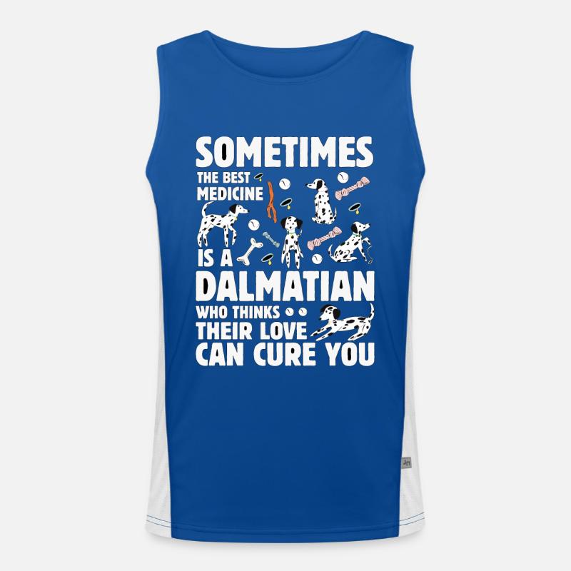 Dalmatiner Lustiger Spruch Funktionelles Kontrast-Tank Top für Männer 