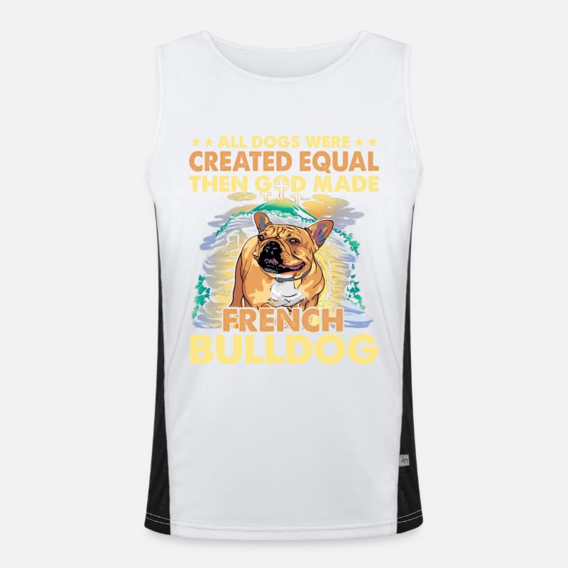 French Bulldog Funny Language - Men's Functional Contrast Tank Top  - white/black