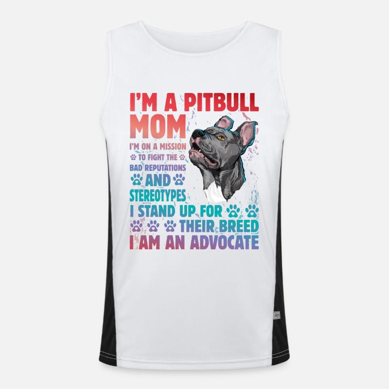 Pitbull drôle de dicton Débardeur respirant contrasté Homme 