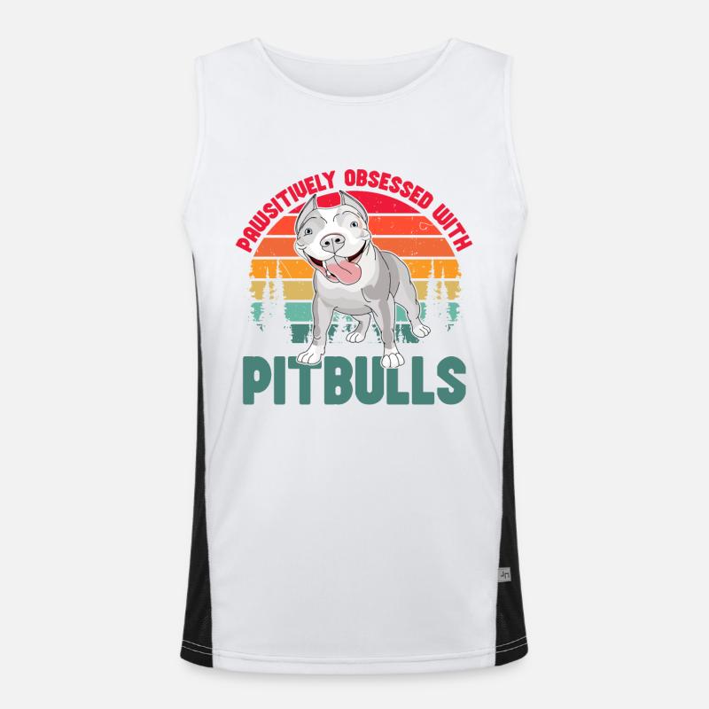 Pawsitivley obsessed with Pitbulls - Men's Functional Contrast Tank Top  - white/black