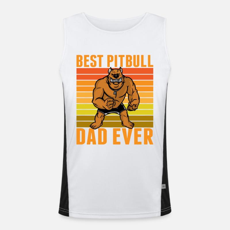 Best Pitbull dad ever Funktionelles Kontrast-Tank Top für Männer 