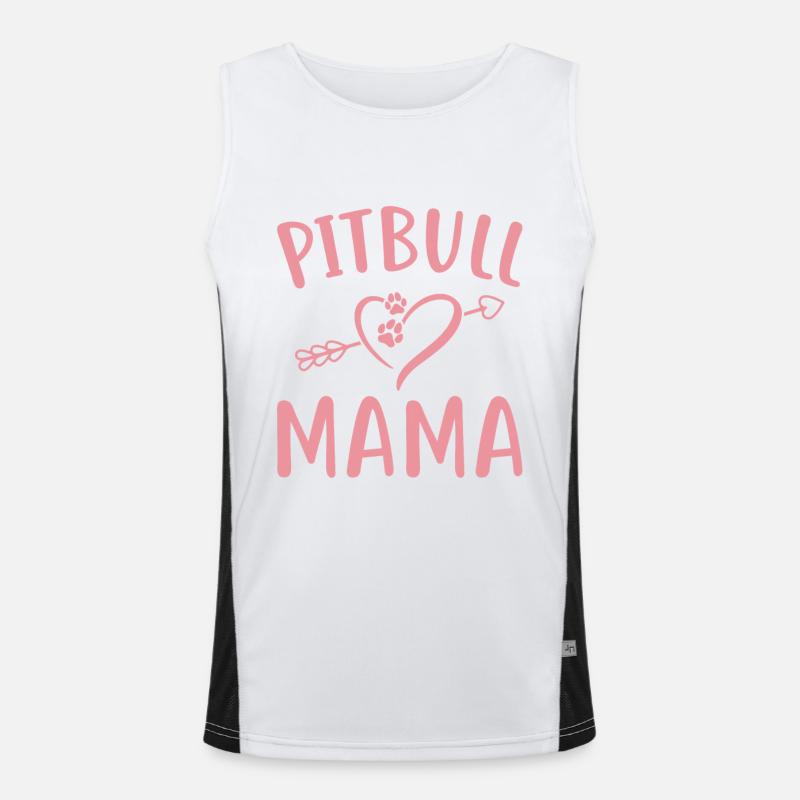 Pitbull Mama - Men's Functional Contrast Tank Top  - white/black
