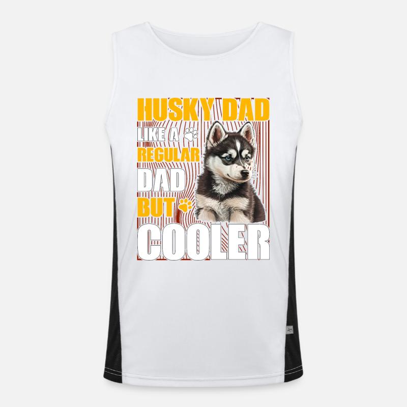 Husky Dad like a regular Dad but Cooler Funktionelles Kontrast-Tank Top für Männer 