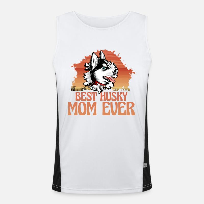 Best Husky Mom ever Funktionelles Kontrast-Tank Top für Männer 