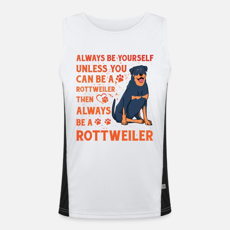 Rottweiler drôle de dicton Débardeur respirant contrasté Homme 