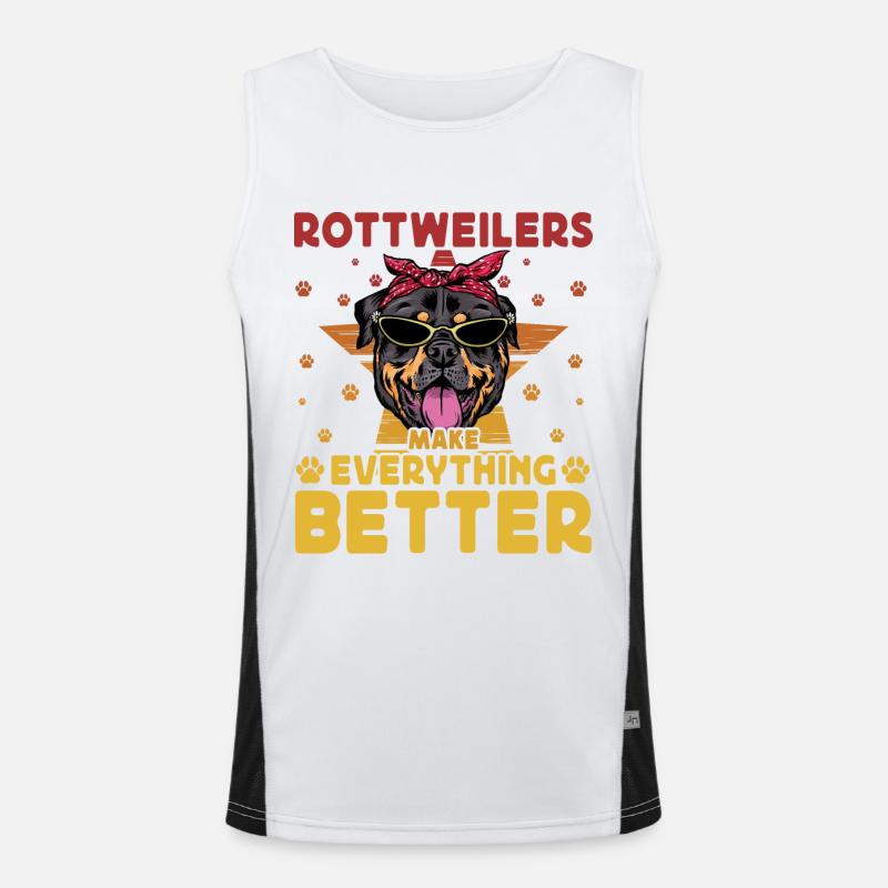 Rottweilers make everything better - Men's Functional Contrast Tank Top  - white/black