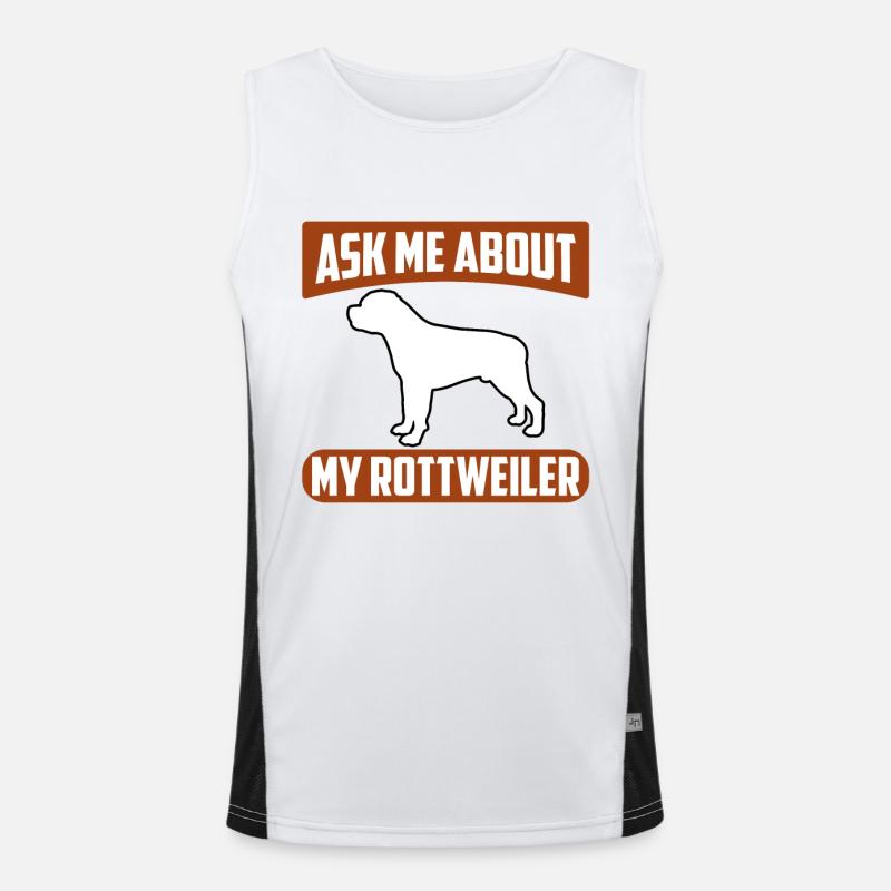 Ask me about my Rottweiler Funktionelles Kontrast-Tank Top für Männer 