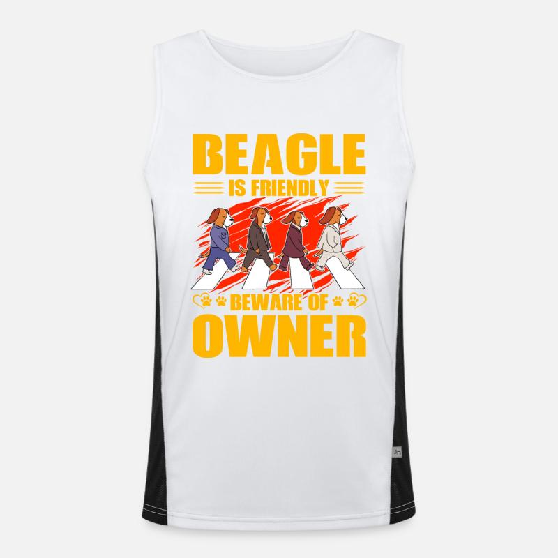 Beagle est sympathique méfiez-vous du propriétaire Débardeur respirant contrasté Homme 