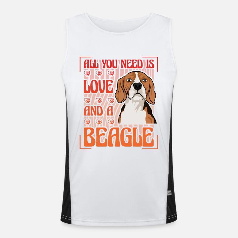 All you need is love and a Beagle Funktionelles Kontrast-Tank Top für Männer 