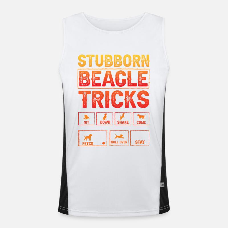 Stubborn Beagle Tricks Funktionelles Kontrast-Tank Top für Männer 