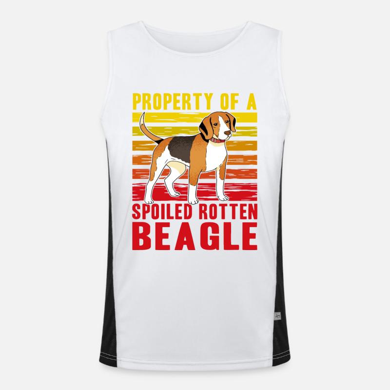 Propriété d’un Beagle pourri gâté Débardeur respirant contrasté Homme 
