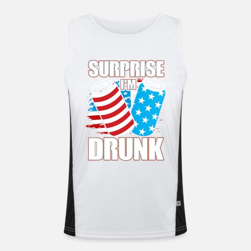 Surprise I'm drunk - Men's Functional Contrast Tank Top  - white/black