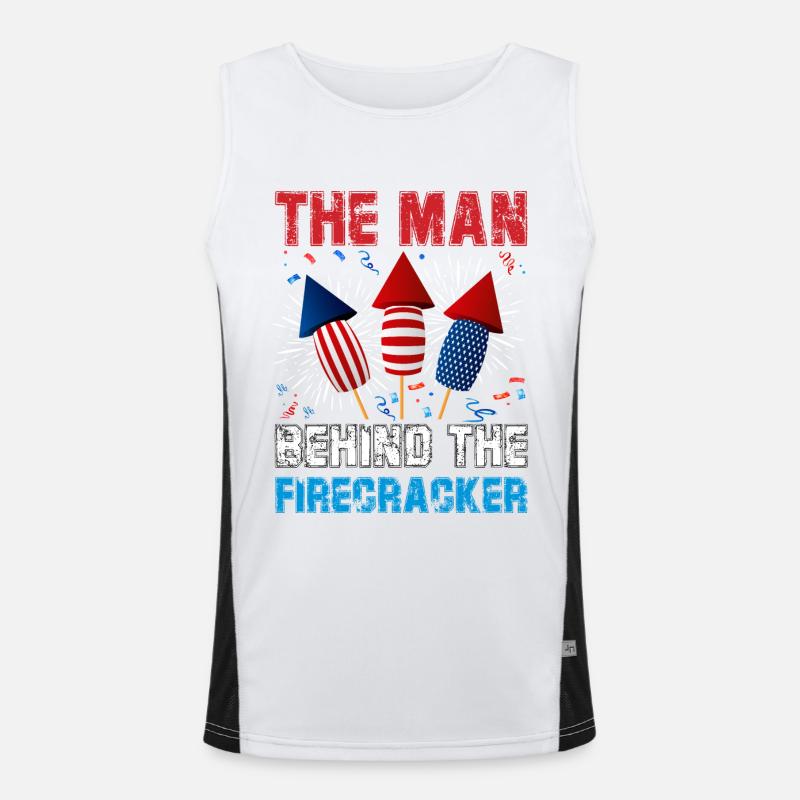 The Man behind the Firecracker Funktionelles Kontrast-Tank Top für Männer 