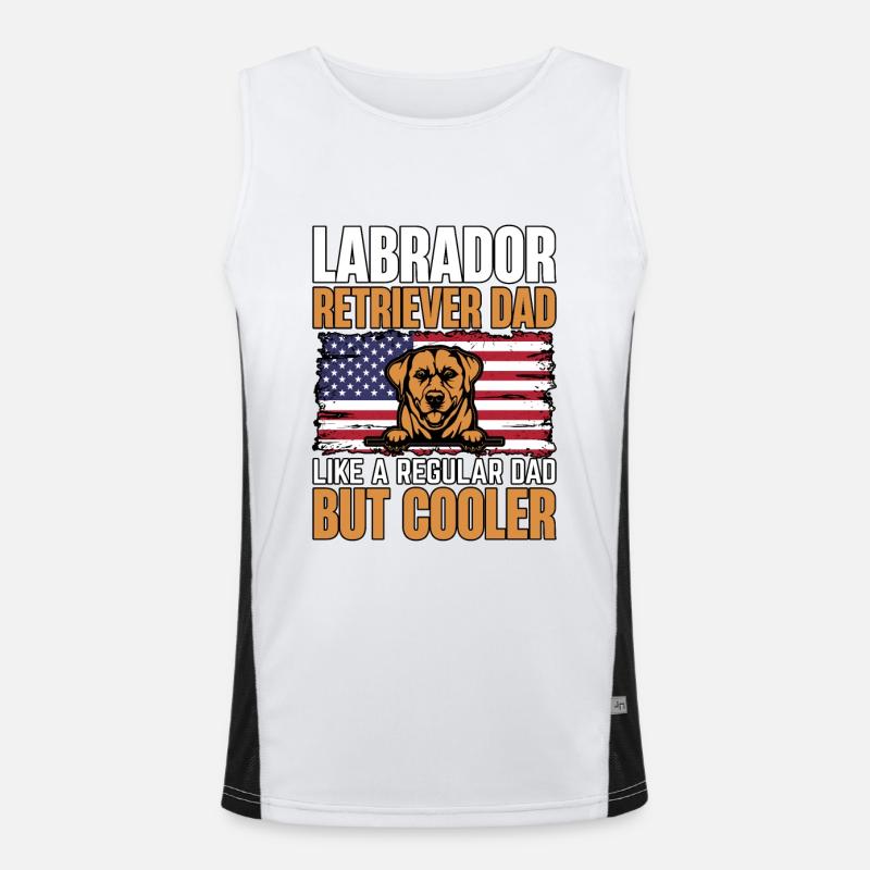 LABRADOR RETRIEVER DAD LIKE REGULAR DAD BUT COOLER Men's Functional Contrast Tank Top 