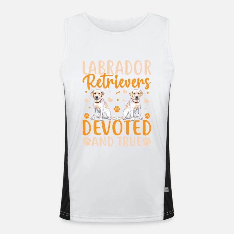 Labrador Retrievers devoted and true Men's Functional Contrast Tank Top 