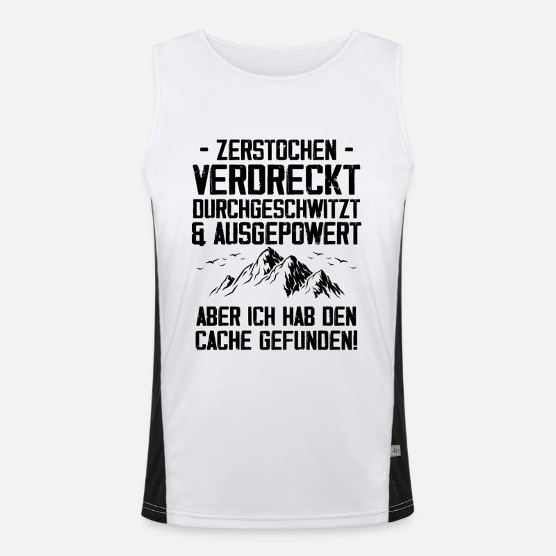 Gecache Geocaching Hobby Cache Funktionelles Kontrast-Tank Top für Männer 