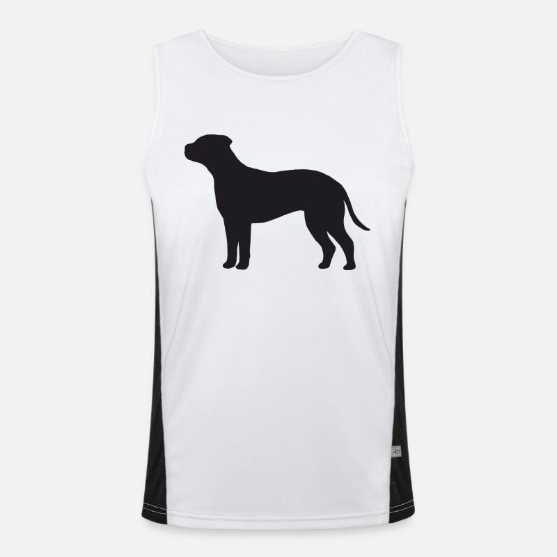 Bullmastiff Silhouette Funktionelles Kontrast-Tank Top für Männer 