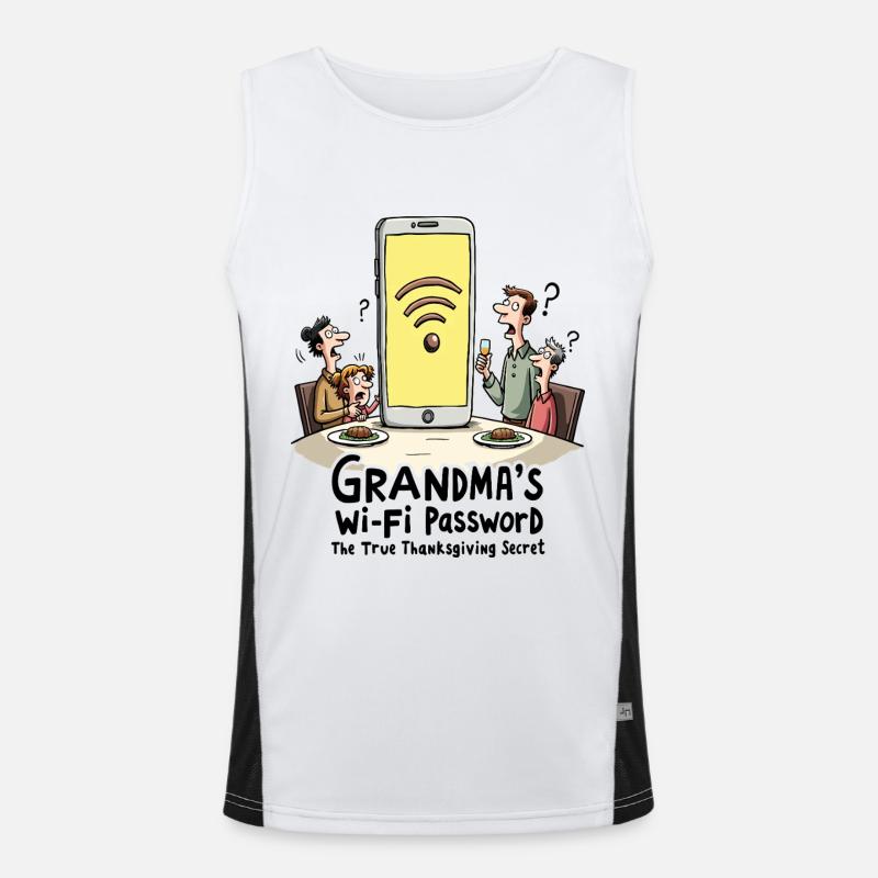 Omas WLAN-Passwort Funktionelles Kontrast-Tank Top für Männer 