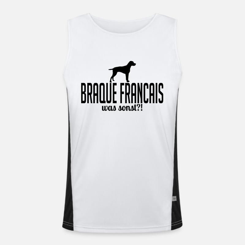 BRAQUE FRANCAIS what else dog saying Wilsigns Men's Functional Contrast Tank Top 