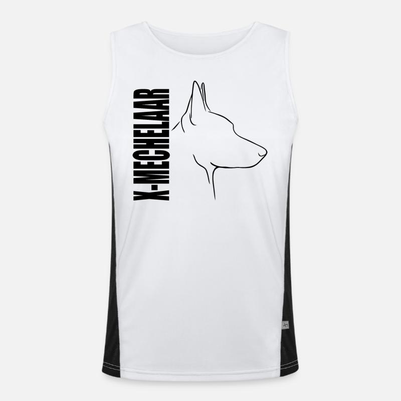 X-MECHELAAR Profil Hunde Hund Wilsigns Funktionelles Kontrast-Tank Top für Männer 