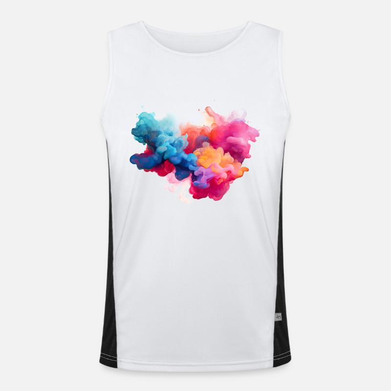 bunter Rauch Funktionelles Kontrast-Tank Top für Männer 