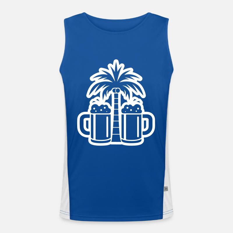 Beer Palm Trees Beach Men's Functional Contrast Tank Top 