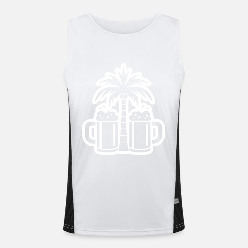 Beer Palm Trees Beach - Men's Functional Contrast Tank Top - white/black