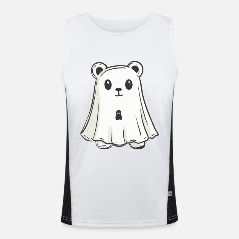 Bear Halloween Funny Ghost Men's Functional Contrast Tank Top 