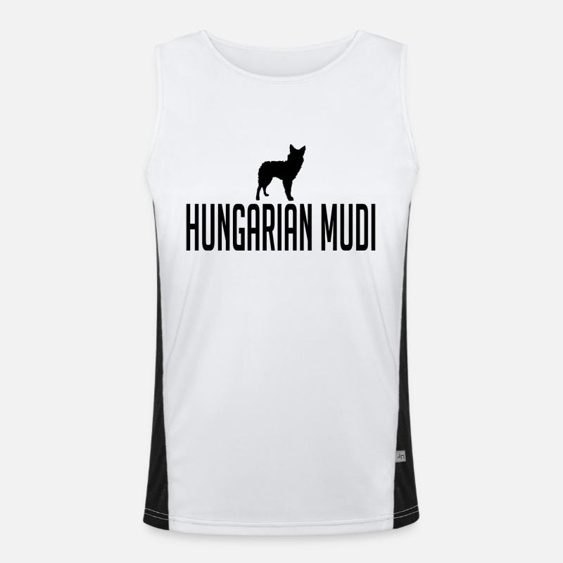 Hungarian Mudi Hunderasse Hunde Wilsigns Funktionelles Kontrast-Tank Top für Männer 